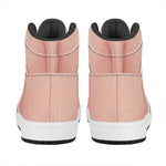 Pink Pig Tail Print High Top Leather Sneakers
