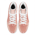 Pink Pig Tail Print High Top Leather Sneakers