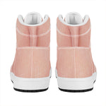 Pink Pig Tail Print High Top Leather Sneakers
