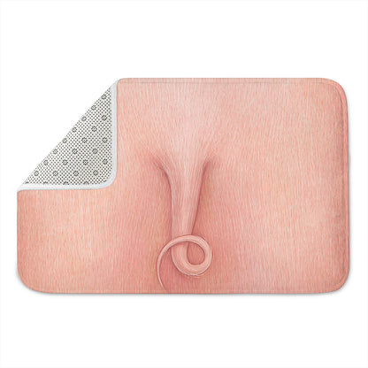 Pink Pig Tail Print Indoor Door Mat