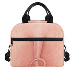 Pink Pig Tail Print Insulated Lunch Bag