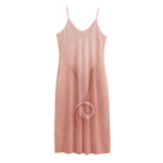 Pink Pig Tail Print Jersey Midi Cami Dress