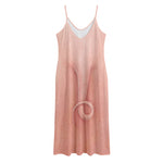 Pink Pig Tail Print Jersey Midi Cami Dress