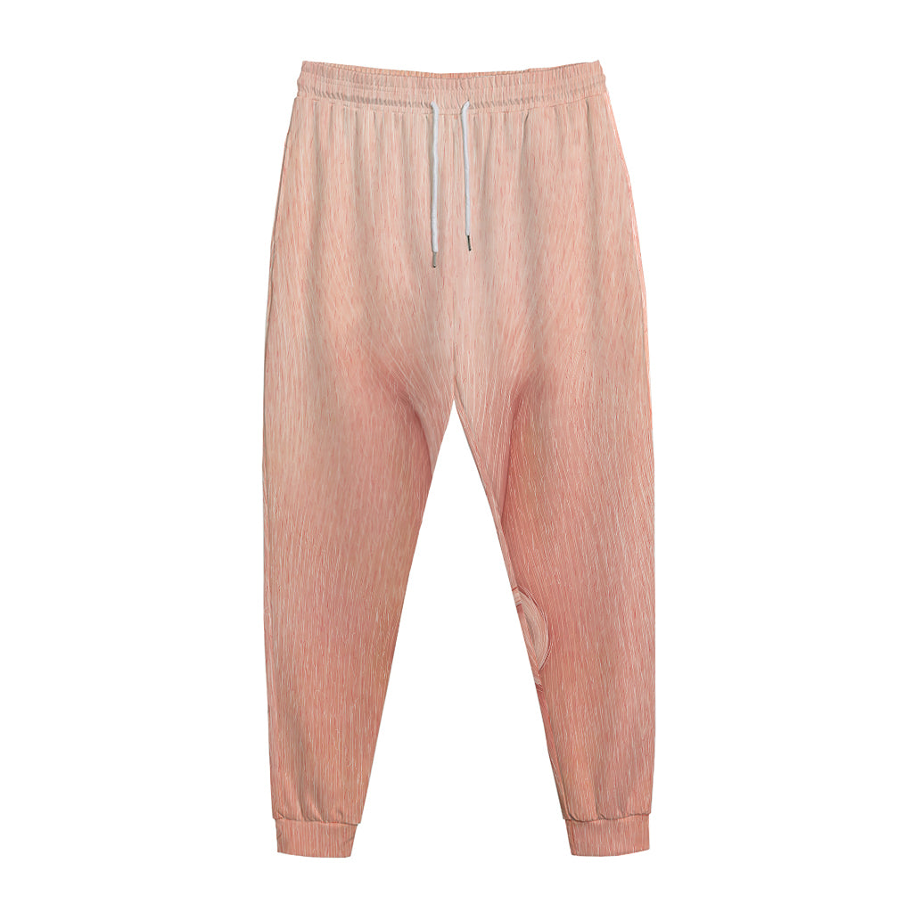 Pink Pig Tail Print Jogger Pants