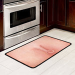 Pink Pig Tail Print Kitchen Mat