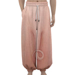 Pink Pig Tail Print Lantern Pants