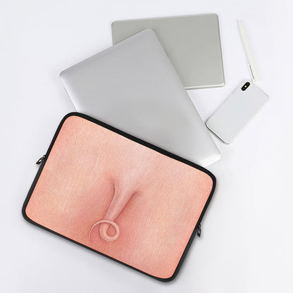 Pink Pig Tail Print Laptop Sleeve