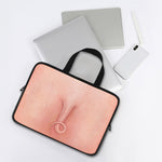 Pink Pig Tail Print Laptop Sleeve With Handle