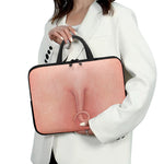Pink Pig Tail Print Laptop Sleeve With Handle