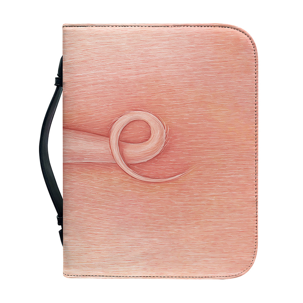 Pink Pig Tail Print Leather Bible Cover