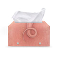 Pink Pig Tail Print Leather Tissue Box Cover