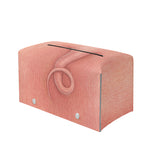 Pink Pig Tail Print Leather Tissue Box Cover