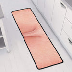 Pink Pig Tail Print Long Kitchen Mat