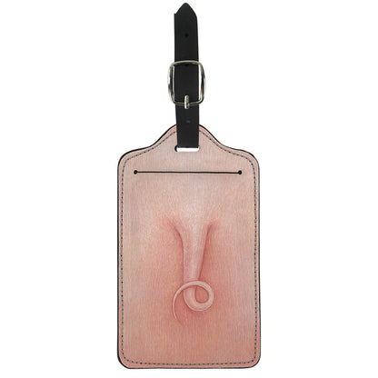 Pink Pig Tail Print Luggage Tag