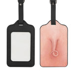 Pink Pig Tail Print Luggage Tag
