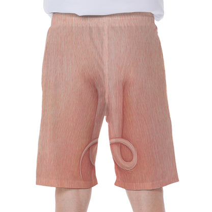 Pink Pig Tail Print Men's Beach Shorts