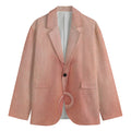 Pink Pig Tail Print Men's Blazer
