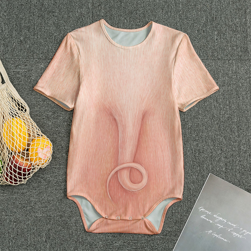 Pink Pig Tail Print Men's Bodysuit