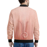 Pink Pig Tail Print Men's Bomber Jacket