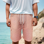 Pink Pig Tail Print Men's Cargo Shorts