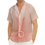 Pink Pig Tail Print Men's Deep V-Neck Shirt