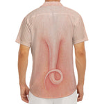 Pink Pig Tail Print Men's Deep V-Neck Shirt