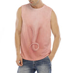 Pink Pig Tail Print Men's Fitness Tank Top