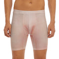 Pink Pig Tail Print Men's Long Boxer Briefs