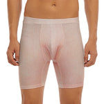 Pink Pig Tail Print Men's Long Boxer Briefs