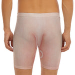 Pink Pig Tail Print Men's Long Boxer Briefs