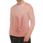 Pink Pig Tail Print Men's Long Sleeve Rash Guard