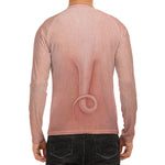 Pink Pig Tail Print Men's Long Sleeve Rash Guard