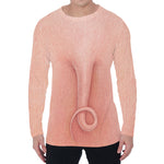 Pink Pig Tail Print Men's Long Sleeve T-Shirt