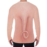 Pink Pig Tail Print Men's Long Sleeve T-Shirt