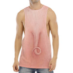 Pink Pig Tail Print Men's Muscle Tank Top