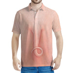 Pink Pig Tail Print Men's Polo Shirt