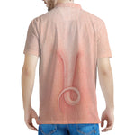 Pink Pig Tail Print Men's Polo Shirt