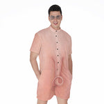 Pink Pig Tail Print Men's Rompers