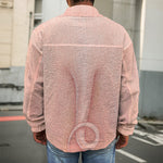 Pink Pig Tail Print Men's Shirt Jacket