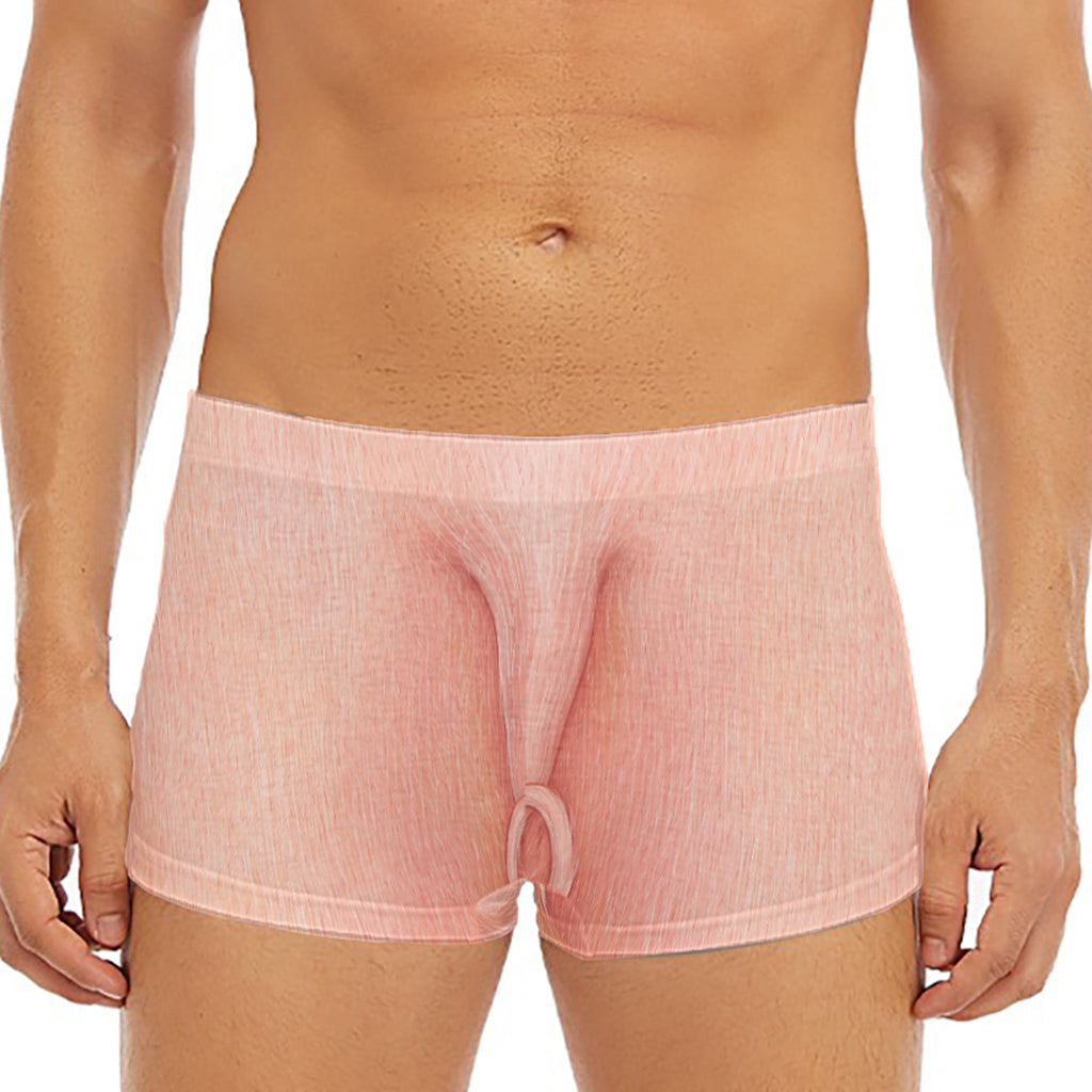 Pink Pig Tail Print Men's Short Boxer Briefs