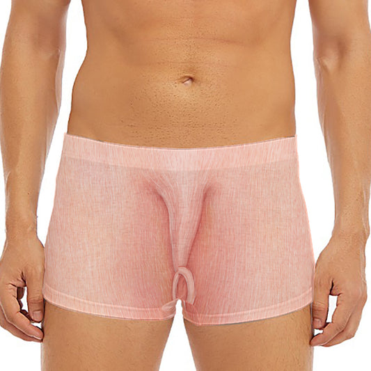 Pink Pig Tail Print Men's Short Boxer Briefs