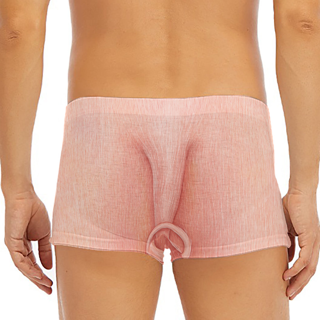 Pink Pig Tail Print Men's Short Boxer Briefs