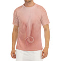 Pink Pig Tail Print Men's Short Sleeve Rash Guard