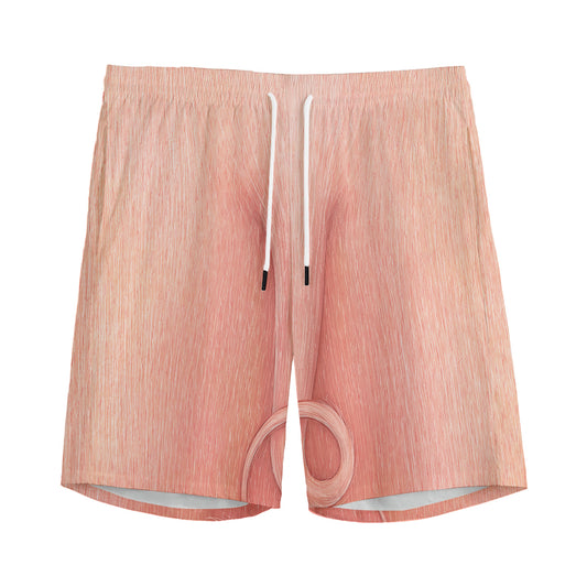 Pink Pig Tail Print Men's Sports Shorts