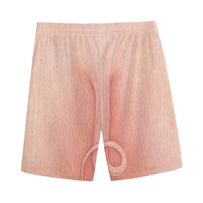 Pink Pig Tail Print Men's Sports Shorts