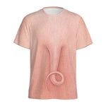 Pink Pig Tail Print Men's Sports T-Shirt