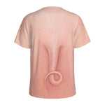 Pink Pig Tail Print Men's Sports T-Shirt