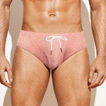Pink Pig Tail Print Men's Swim Briefs