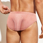 Pink Pig Tail Print Men's Swim Briefs