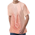 Pink Pig Tail Print Men's Velvet T-Shirt